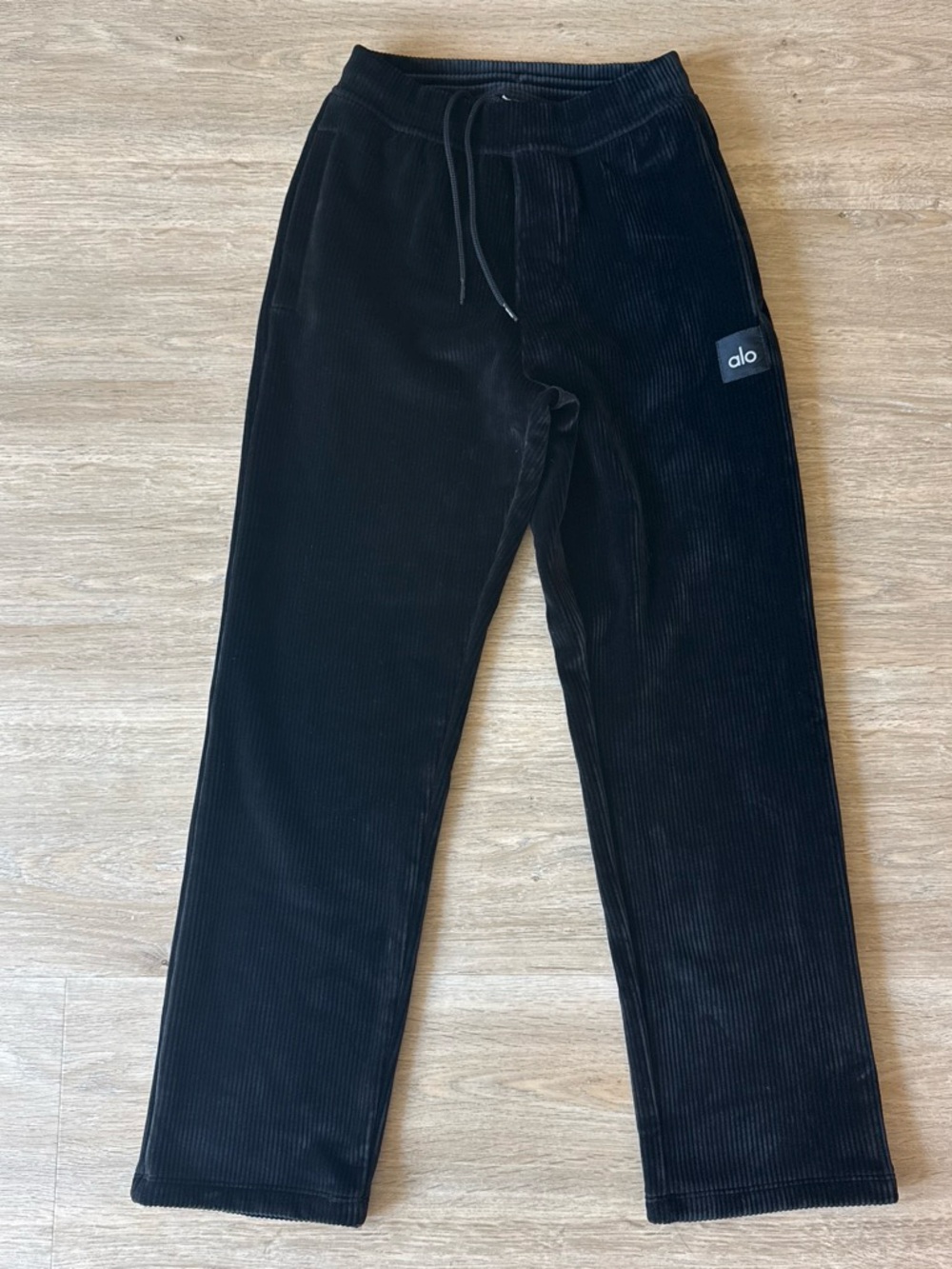 ALO Yoga Black Corduroy Track Pants